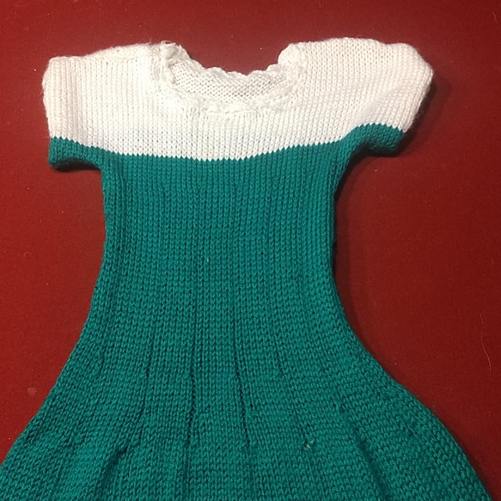Hand knit kids dress set
